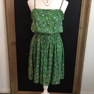 Hinge Green Floral Print Summer Dress